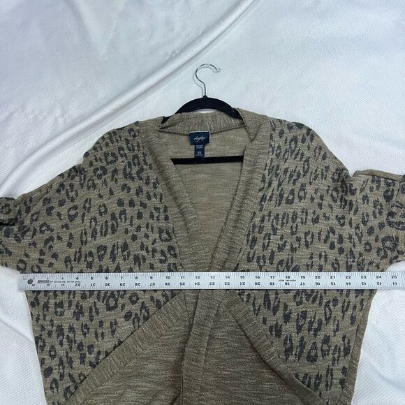 Daytrip Olive Black Lightweight Animal Print Cardigan XS - Picture 7 of 8